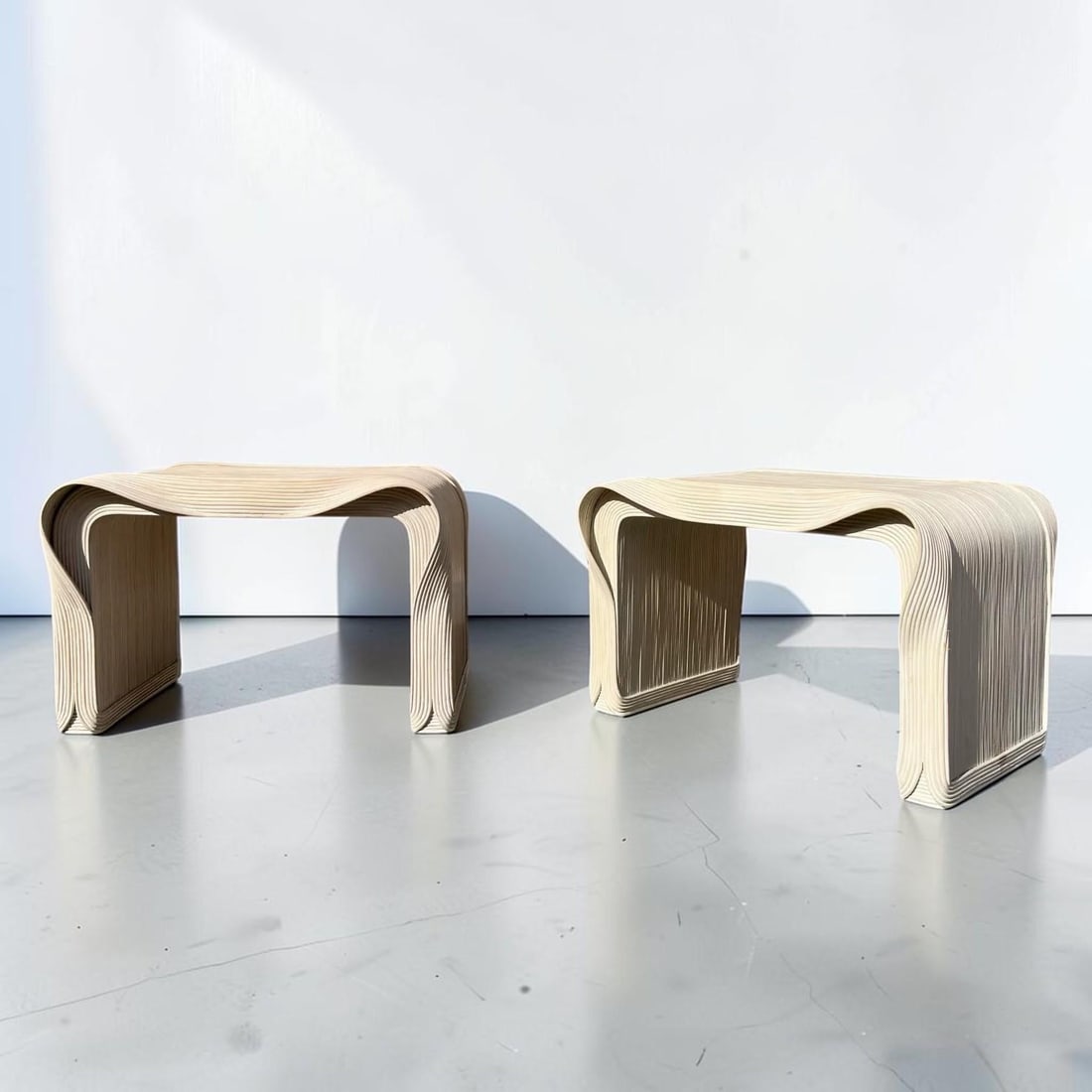 Sculptural Pencil Reed End Tables - 5