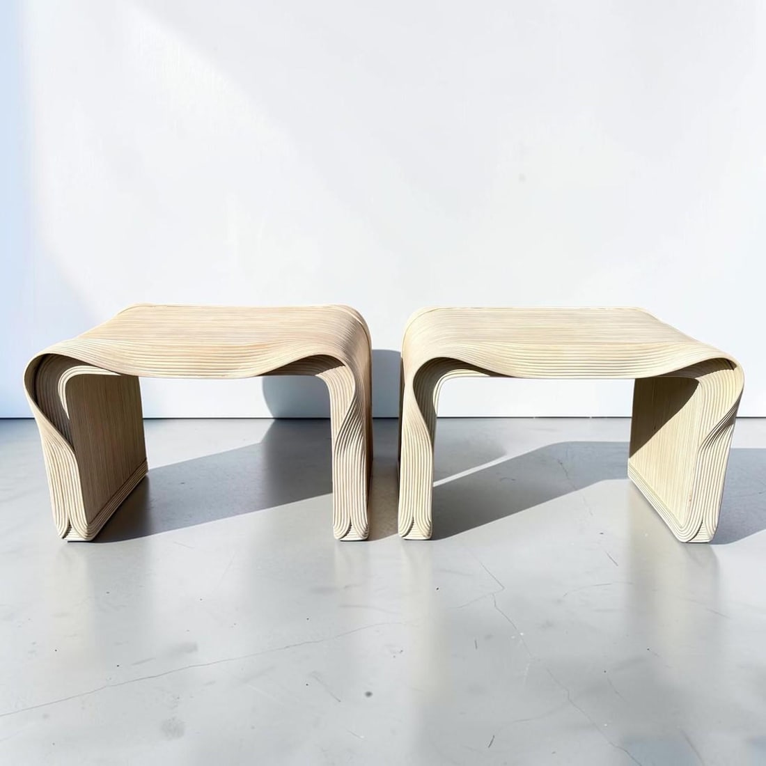Sculptural Pencil Reed End Tables - 6
