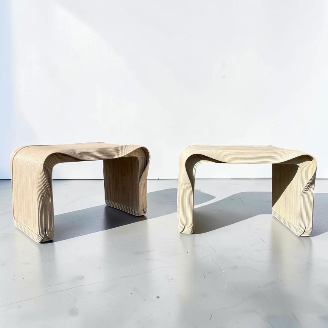 Sculptural Pencil Reed End Tables - 7