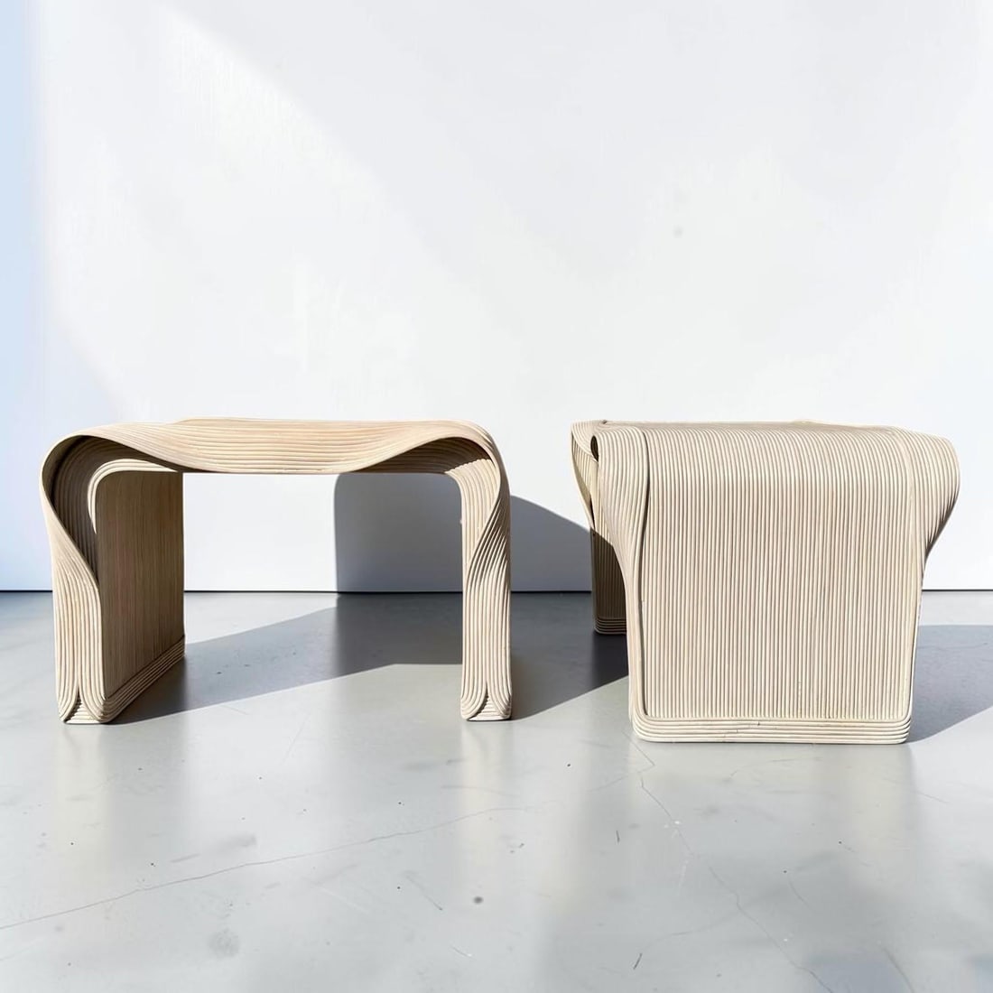 Sculptural Pencil Reed End Tables - 8