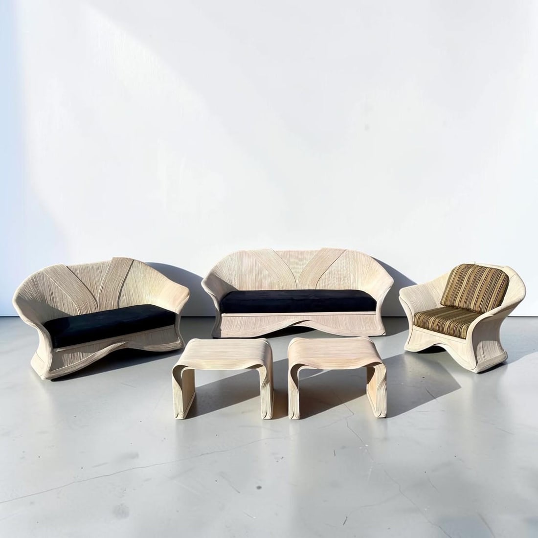 Sculptural Pencil Reed End Tables - 9