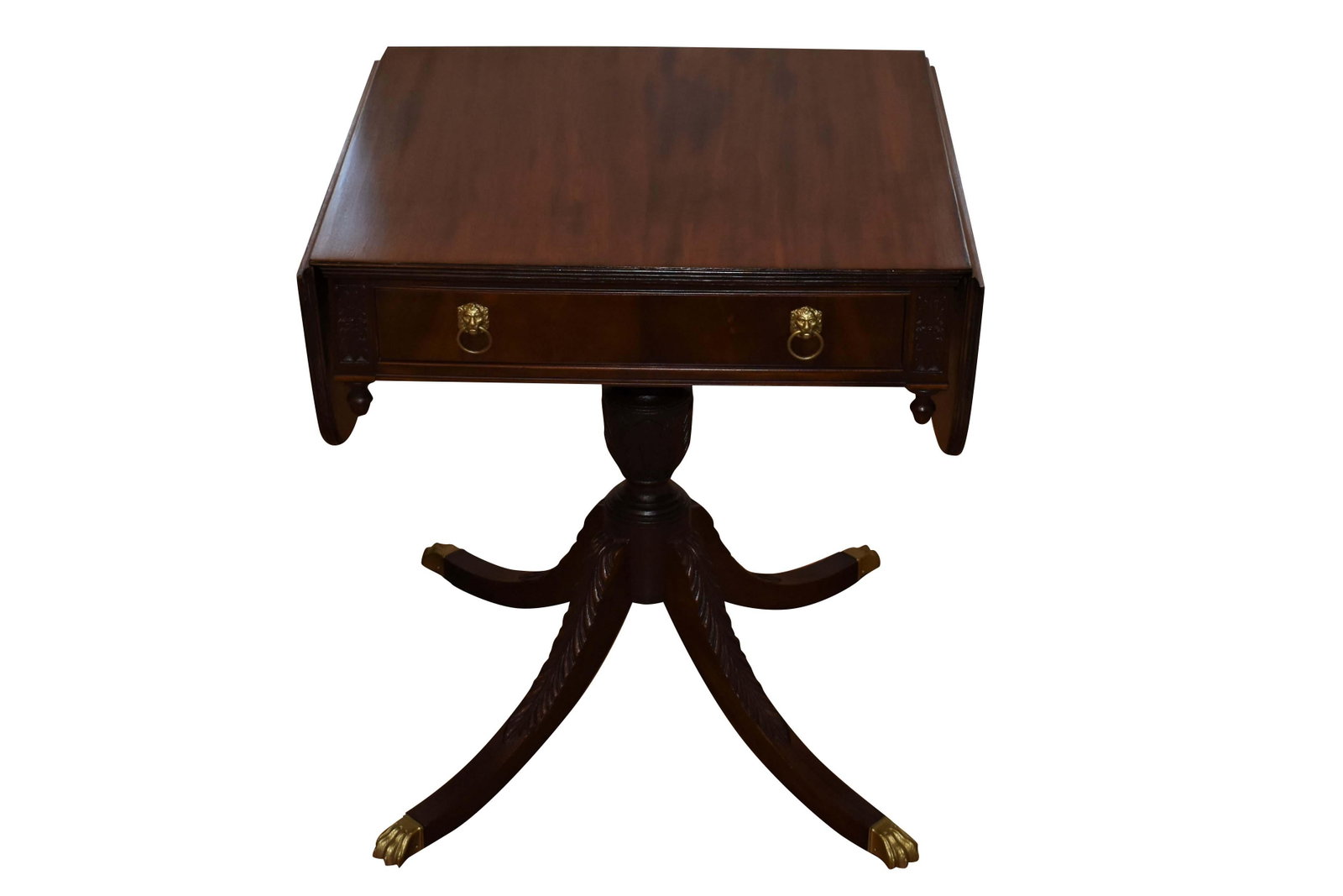 Antique Pembroke Mahogany Duncan Phyfe Styled Drop Leaf Coffee Table - 3