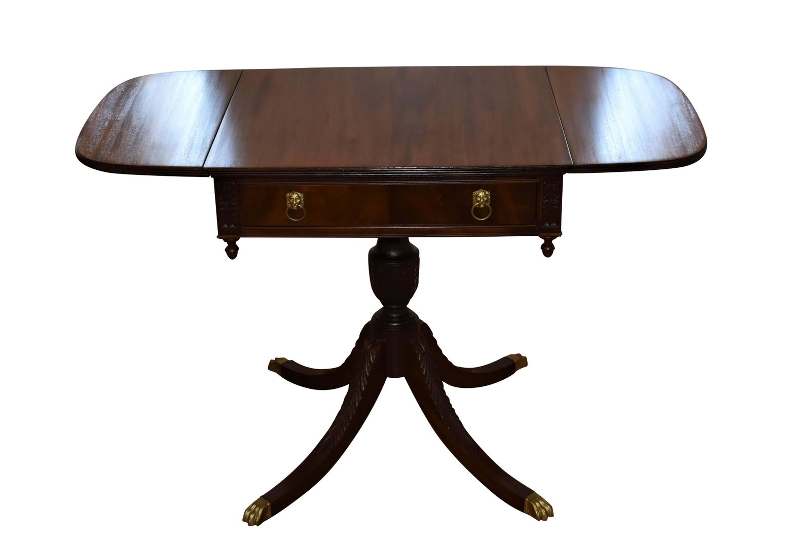 Antique Pembroke Mahogany Duncan Phyfe Styled Drop Leaf Coffee Table - 4