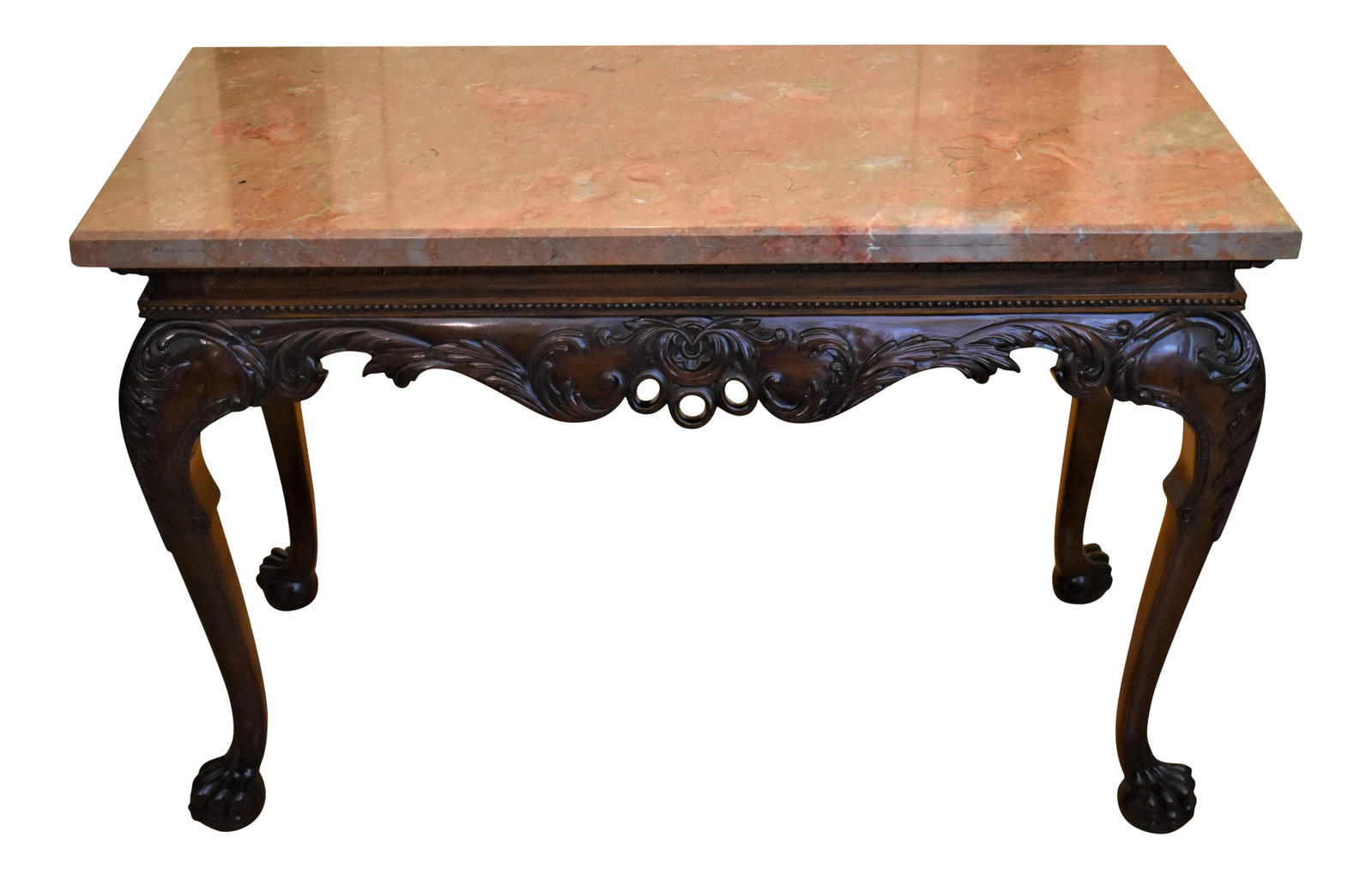 19th Century Irish Chippendale Style Mahogany Accent Console Table (1 of 9)