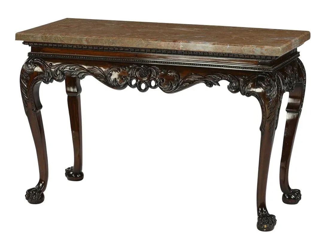 19th Century Irish Chippendale Style Mahogany Accent Console Table - 2