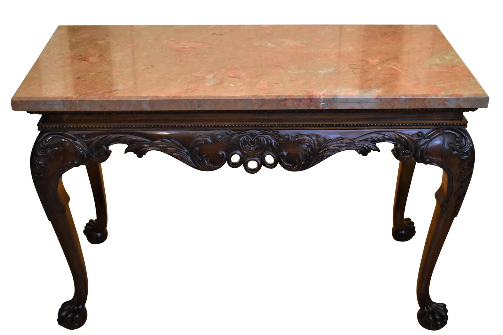 19th Century Irish Chippendale Style Mahogany Accent Console Table - 9