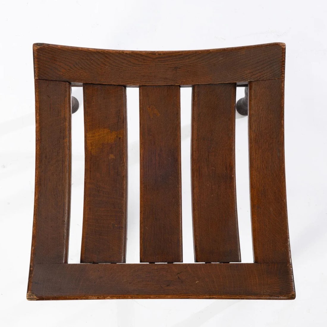 Early 1900s Antique Oak Thebes Stool - 2