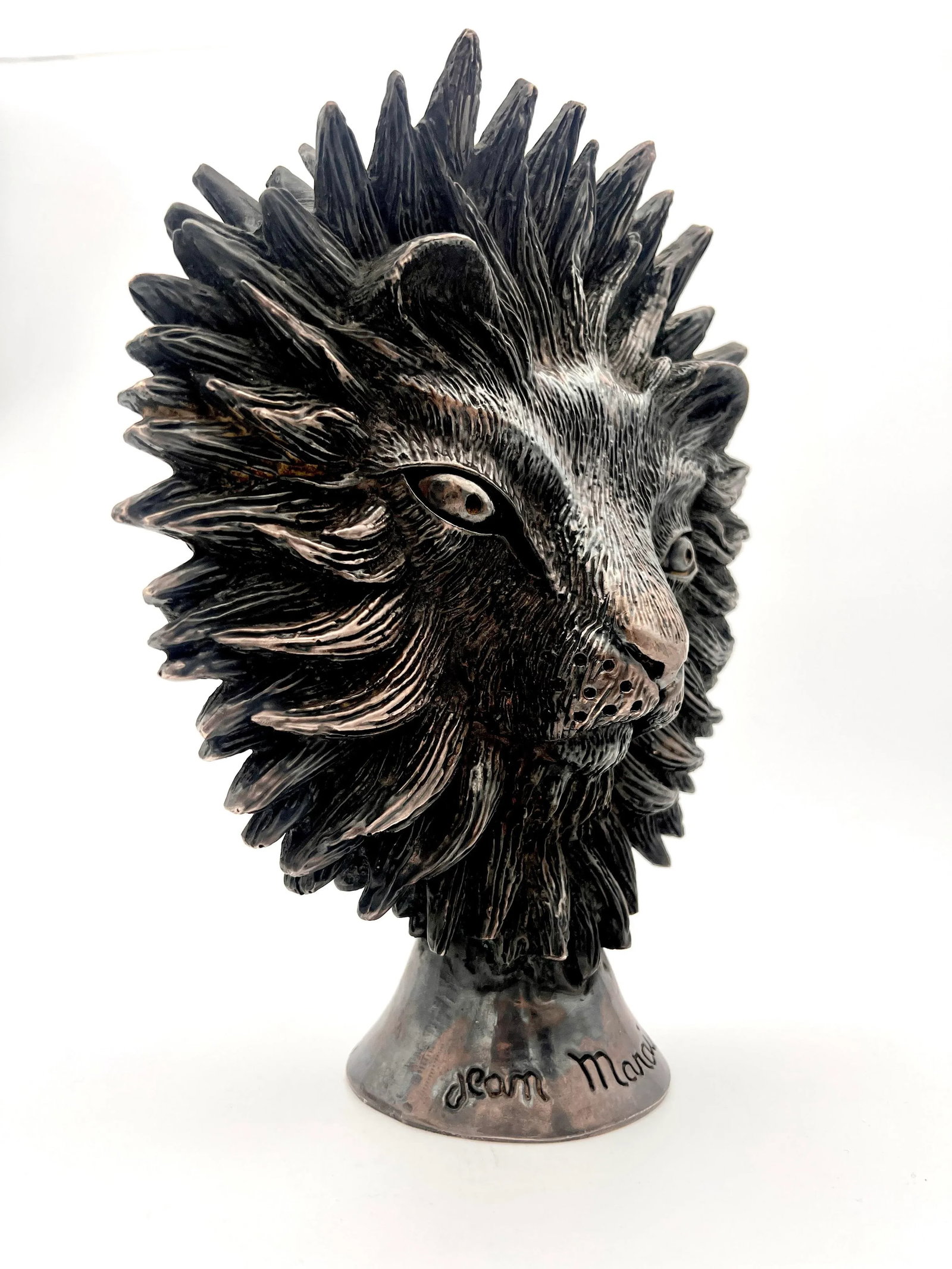 1980s Jean Marais, The Beast and the Beauty, Bronze Sculpture Signed. - 2