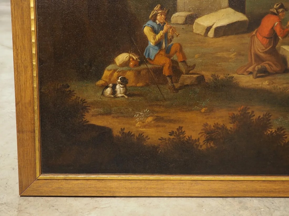 Large 18th Century Dutch Oil on Canvas Painting of a Southern Landscape, Ex Portland Art Museum - 9