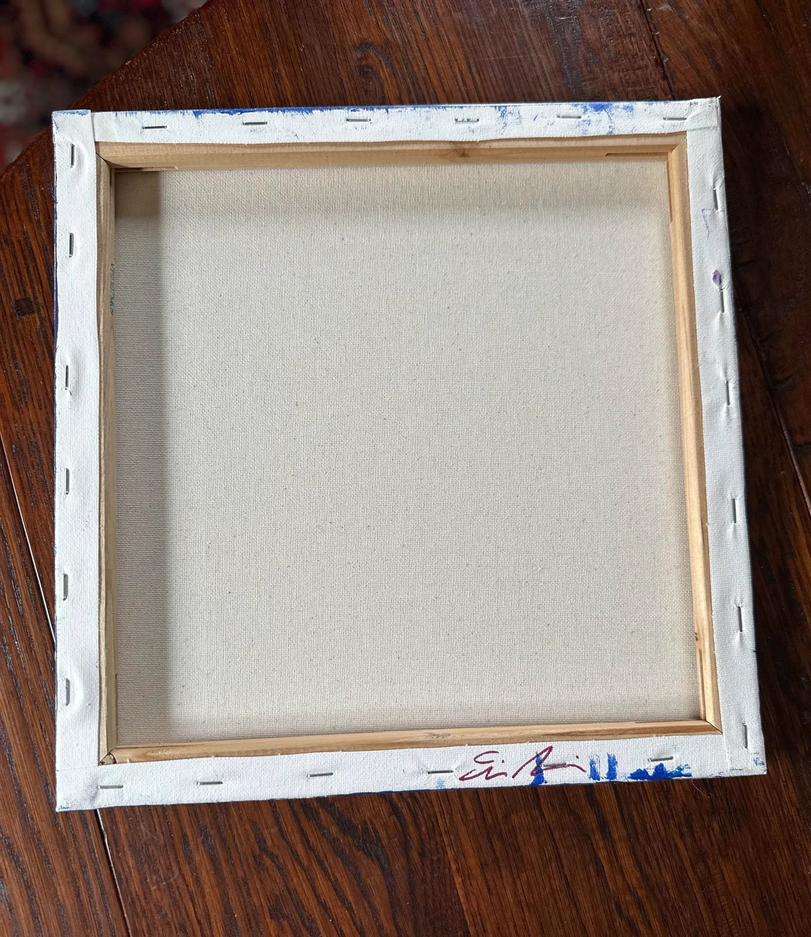 Erin Simon Original "Imperfection" on White and Navy Blue - 7