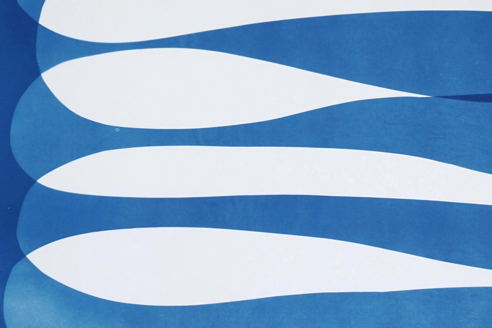 2025, Minimalist Diptych in Blue Tones, Abstract Eternity Shapes, Handmade Monotype Cyanotype on Wat - 6