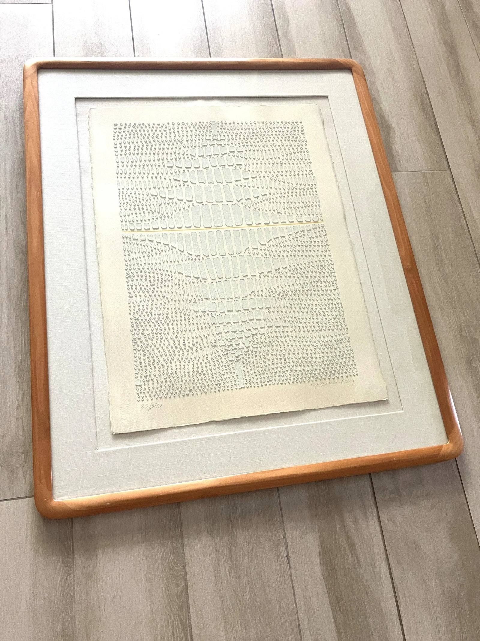 Paul Maxwell Original Large Cast Paper Artwork, Signed, Numbered 37/50, 1980s, Framed - 2