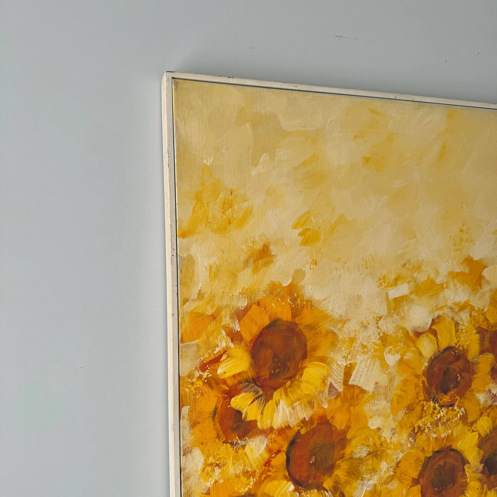 1960s Large Sunflower Oil Painting, Signed Carlo of Hollywood Mid-Century Modern - 3