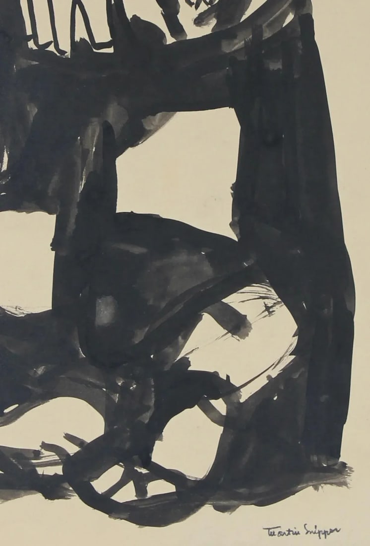 Woman in Introspection Mid Century Ink - 2
