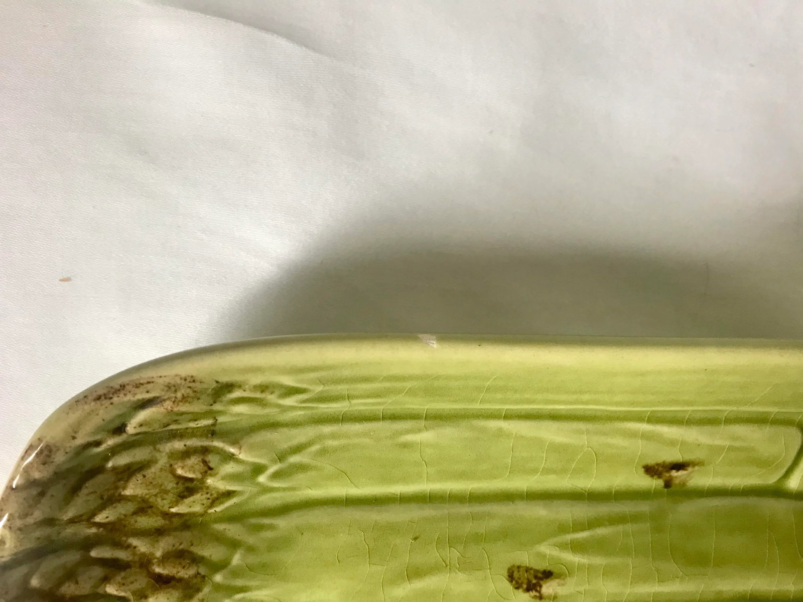 Vintage Portuguese Majolica Asparagus Dish - 2