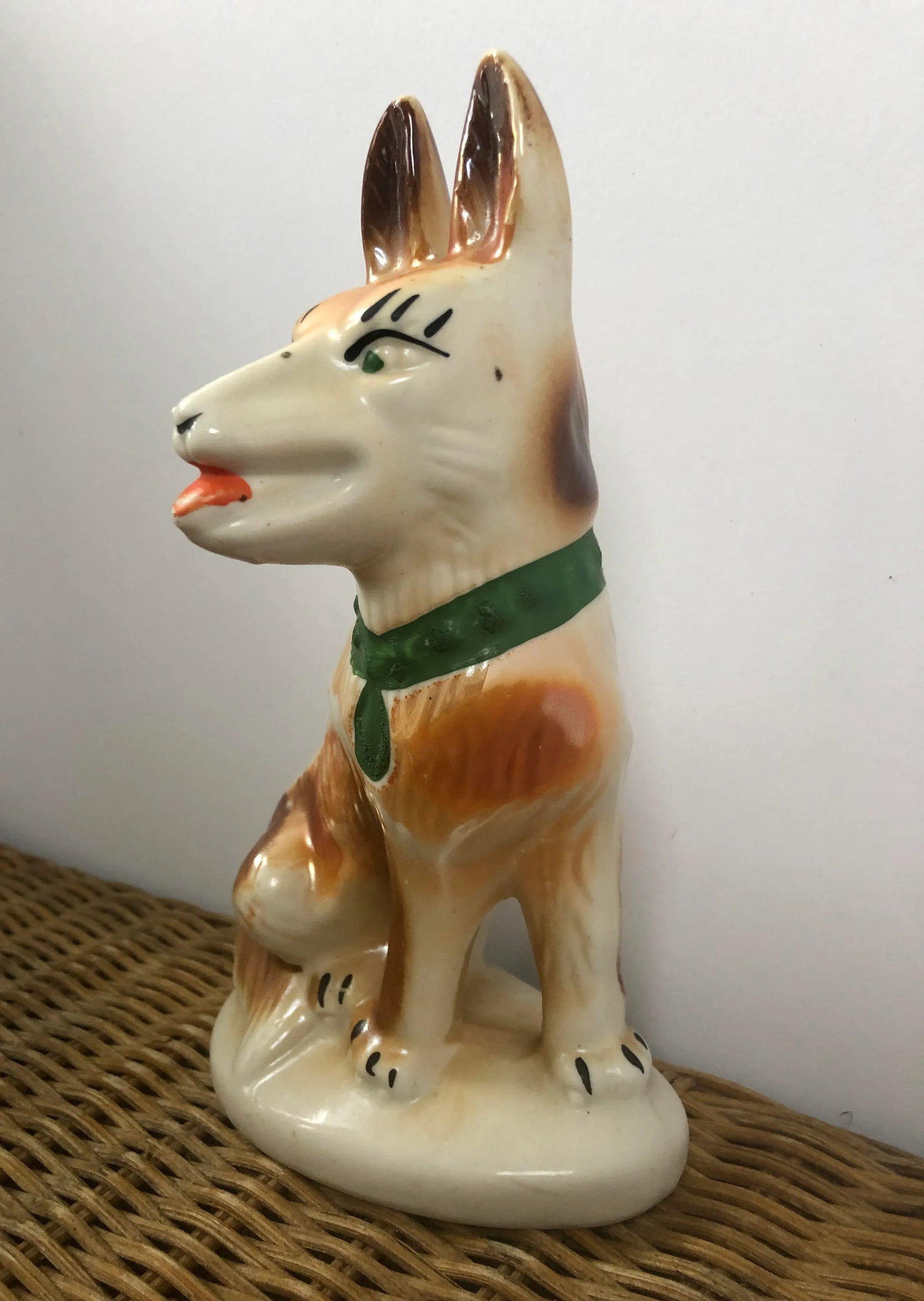 Brazilian Ceramic Lusterware Coyote Dog Figurine - 4