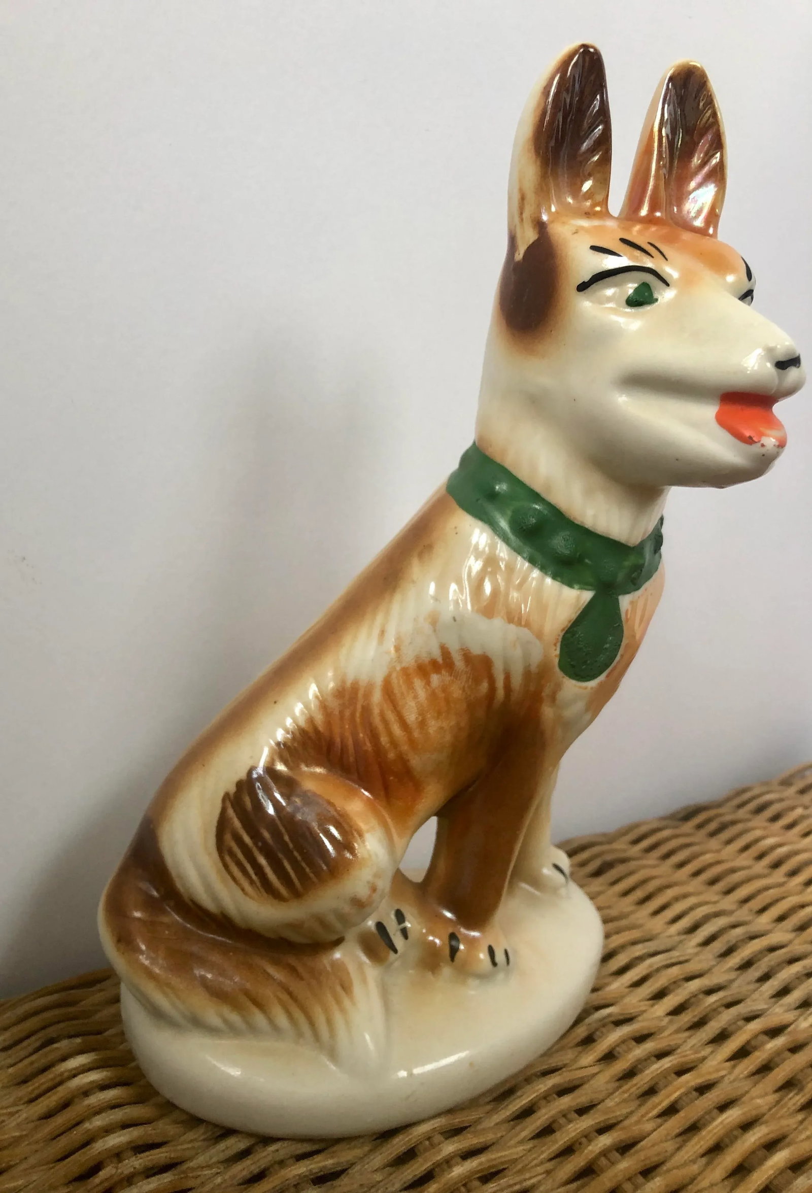 Brazilian Ceramic Lusterware Coyote Dog Figurine - 5