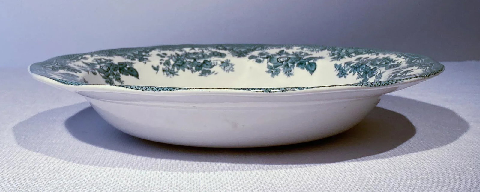 Antique Wedgewood Blue and White Round Serving Bowl - 2