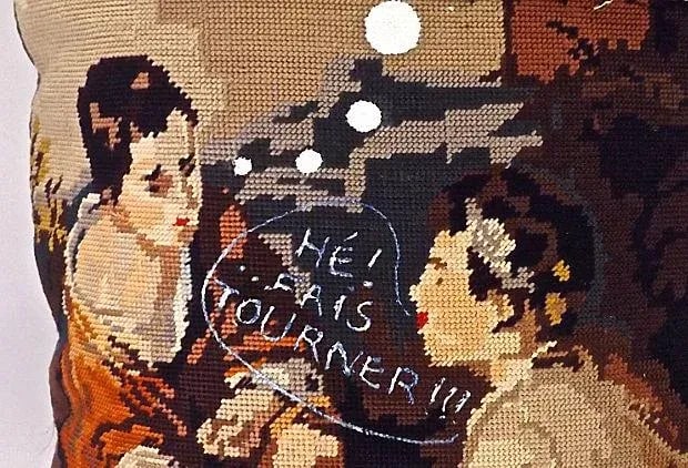 Vintage French Needlepoint Pillow - 4