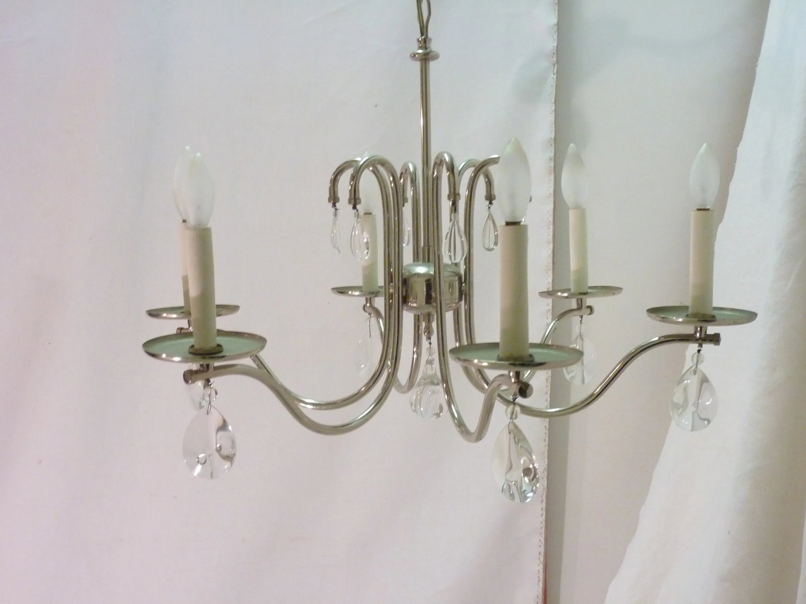 Modern Chrome Six-Light Chandelier - 2