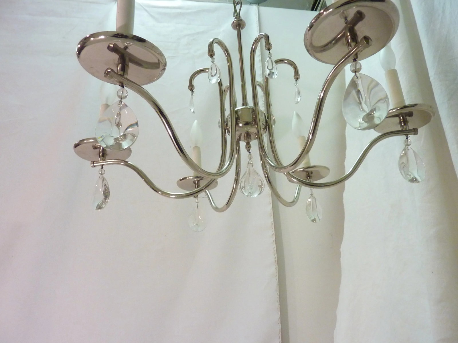 Modern Chrome Six-Light Chandelier - 5