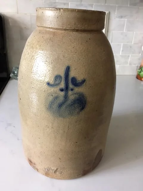 Antique Apple Crock Jug - 9