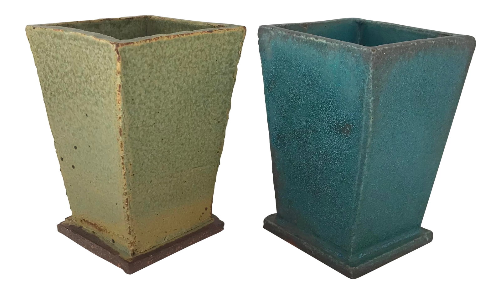 Hand-Built Modernist Pottery Planters- a Pair (1 of 9)