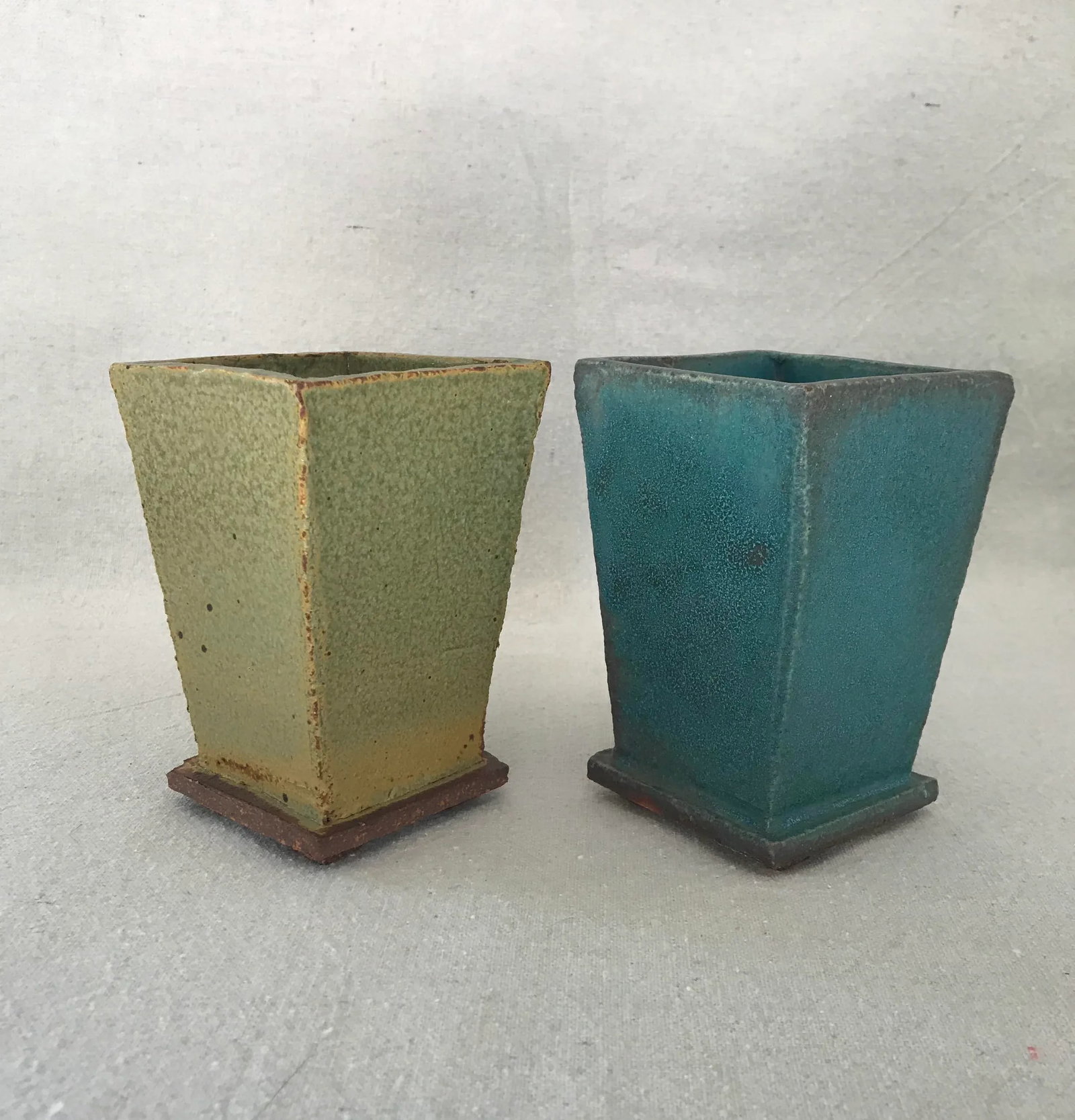 Hand-Built Modernist Pottery Planters- a Pair - 2