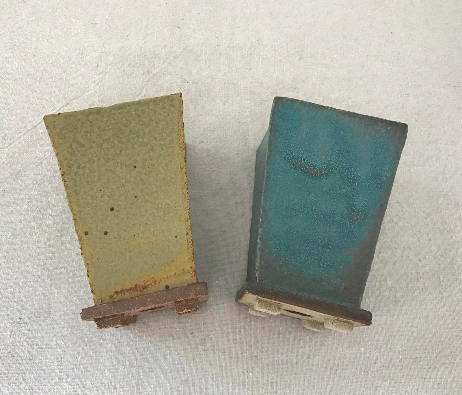 Hand-Built Modernist Pottery Planters- a Pair - 3