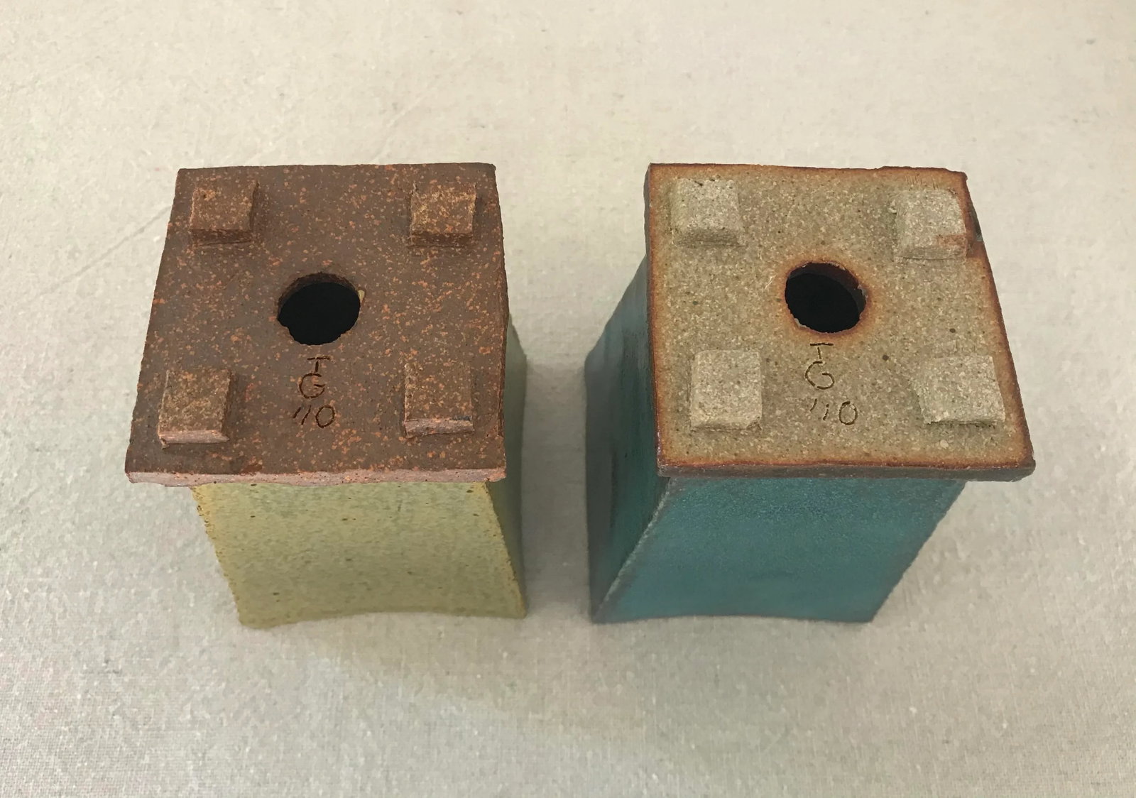 Hand-Built Modernist Pottery Planters- a Pair - 7