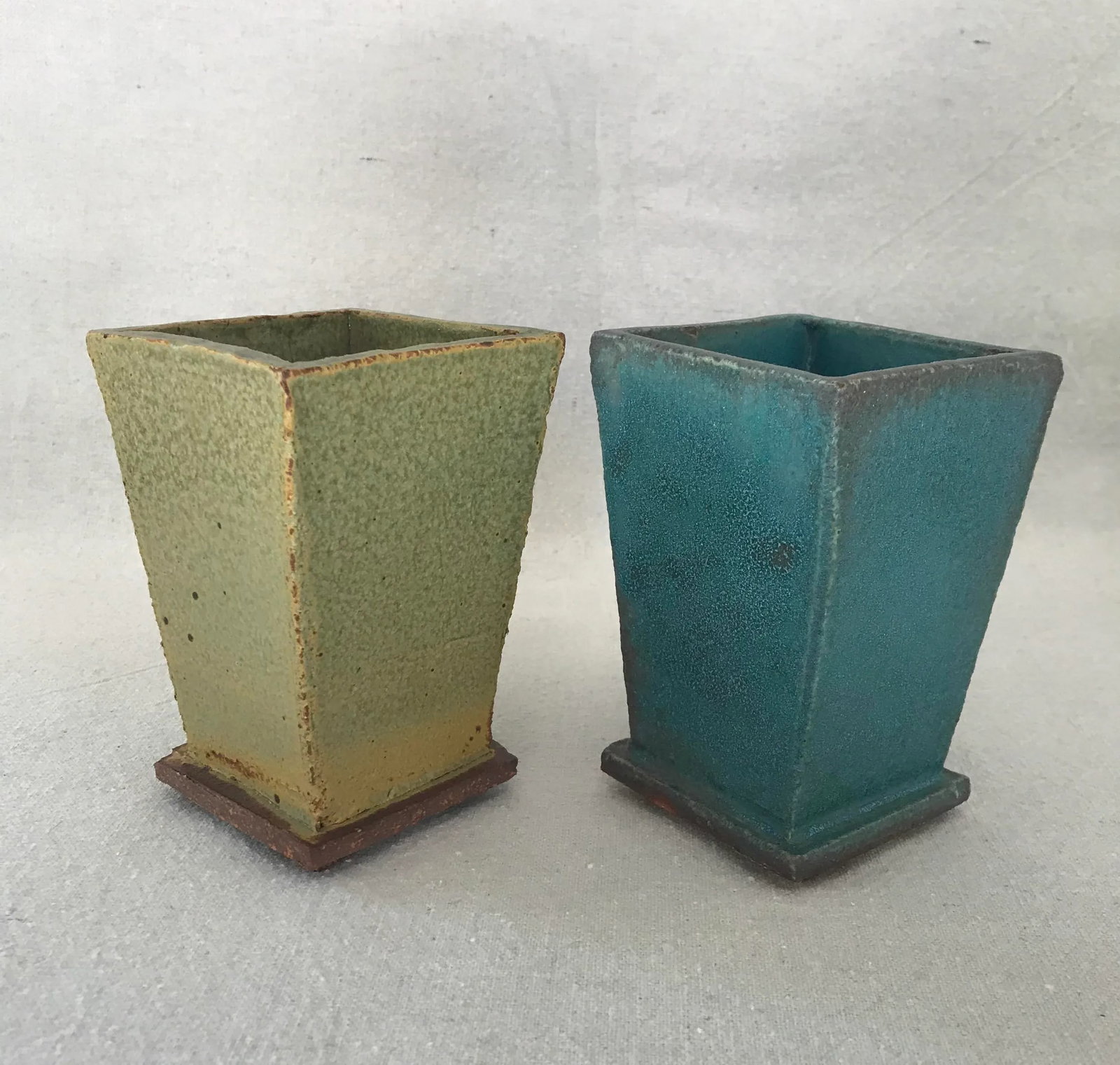 Hand-Built Modernist Pottery Planters- a Pair - 9