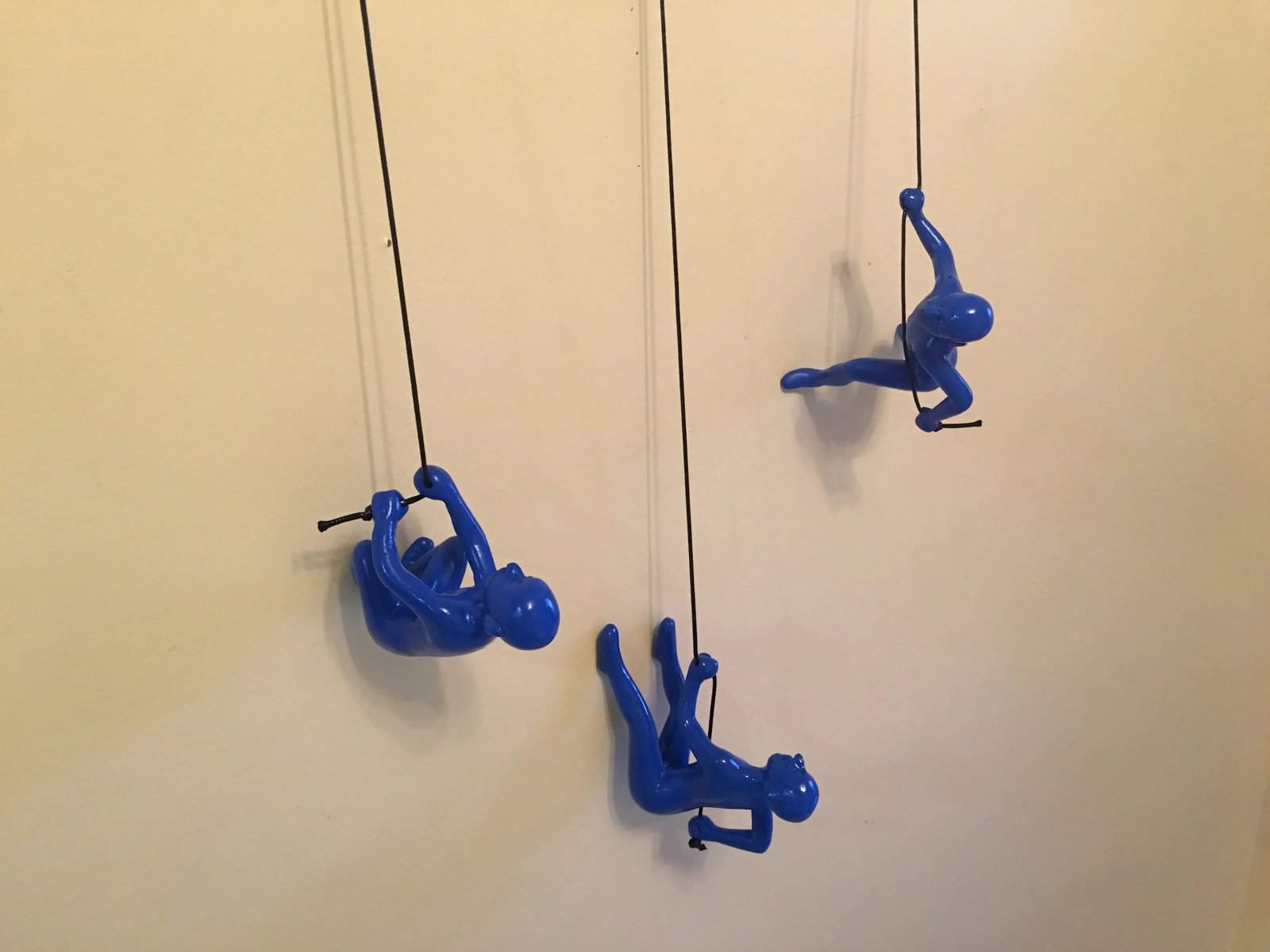 Blue Climbing Man Wall Art - 2