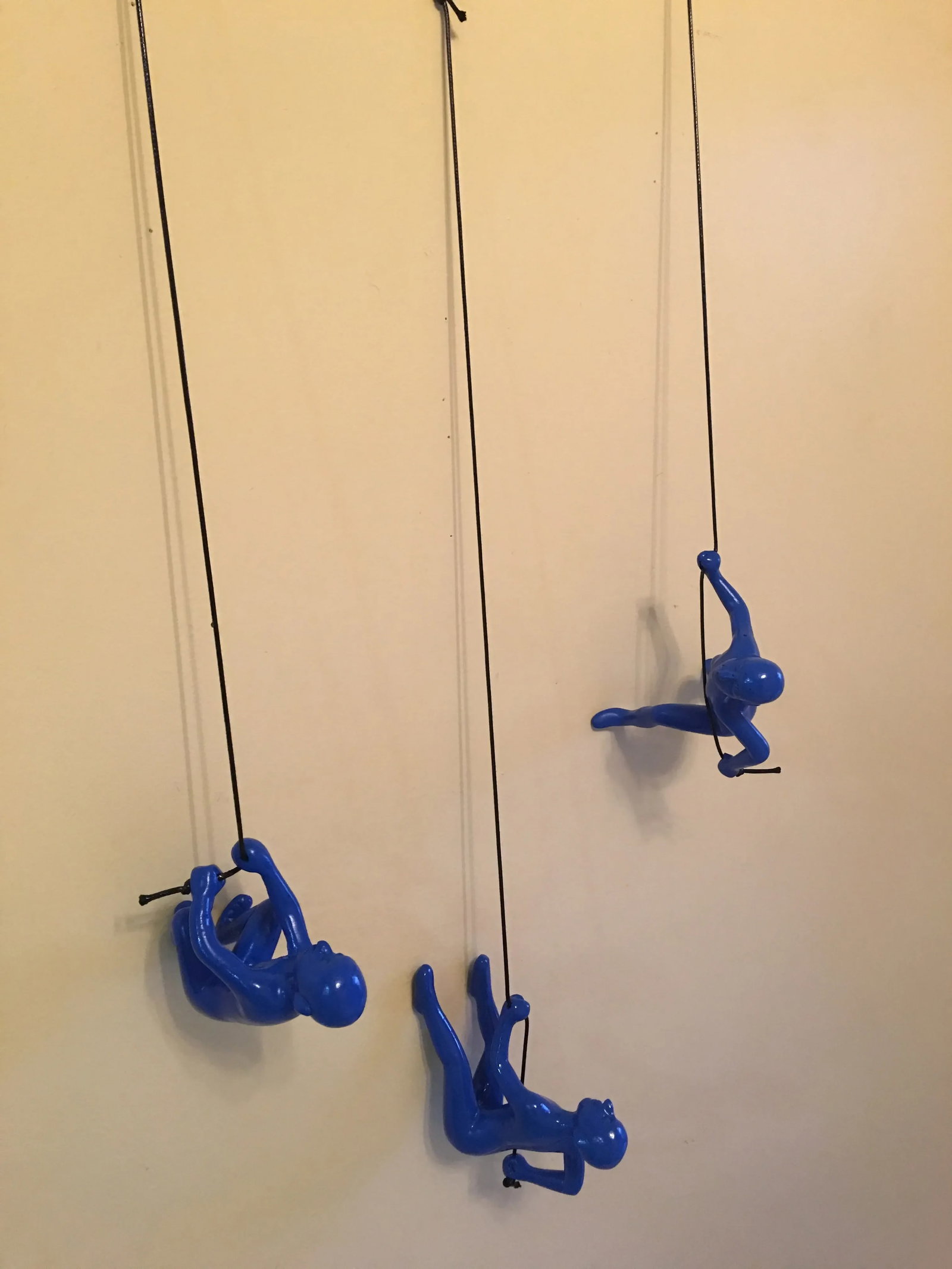 Blue Climbing Man Wall Art - 3