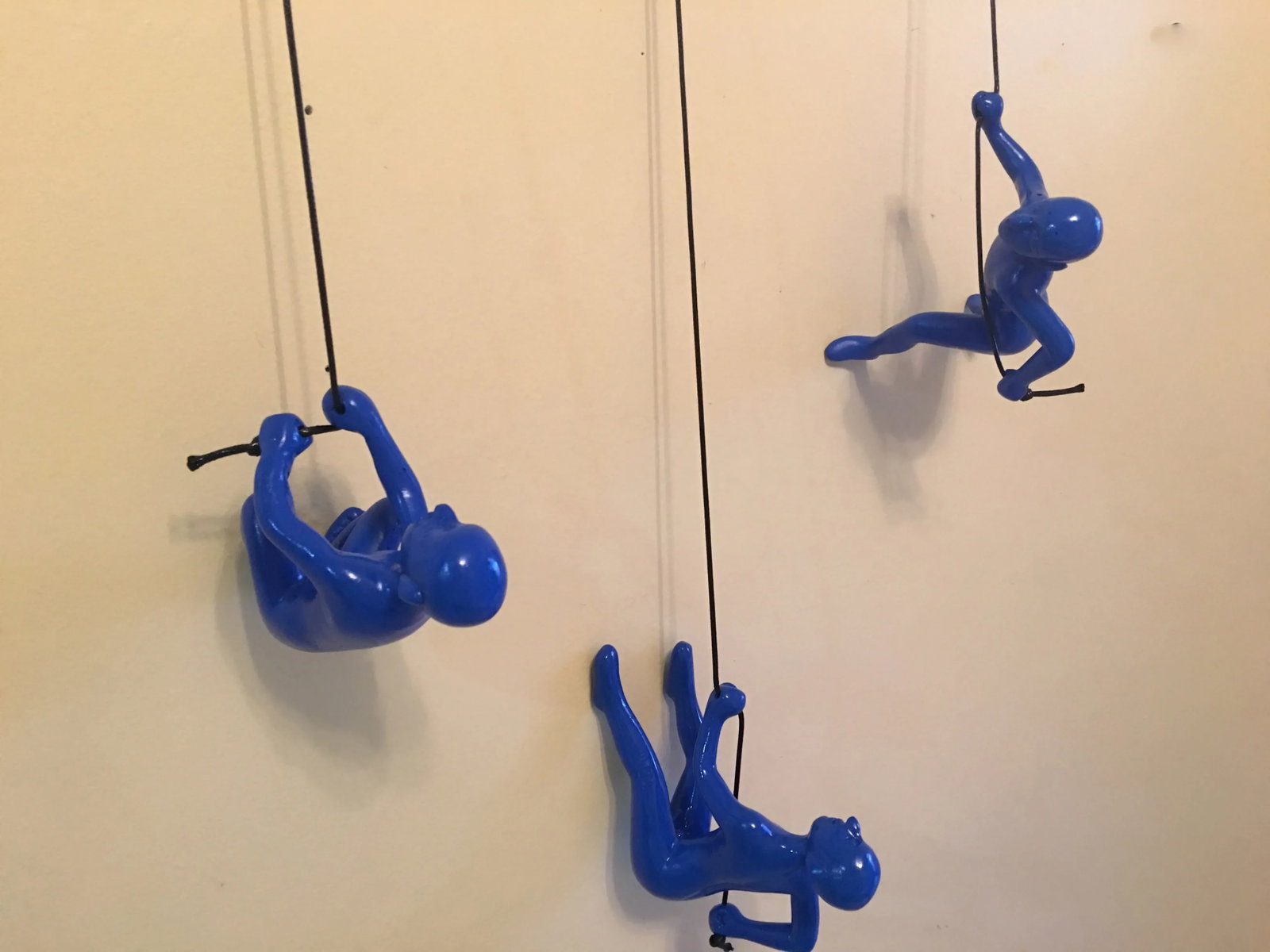 Blue Climbing Man Wall Art - 4