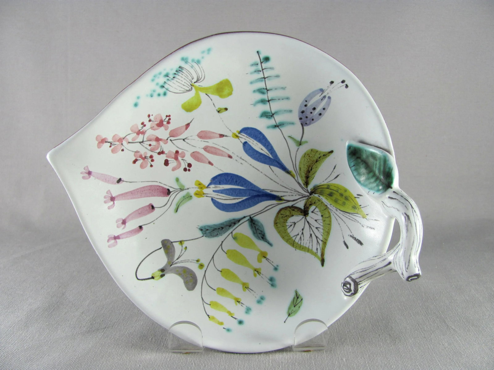 Stig Lindberg for Gustavsberg Sweden Signed Floral Leaf Shaped Dish - 6