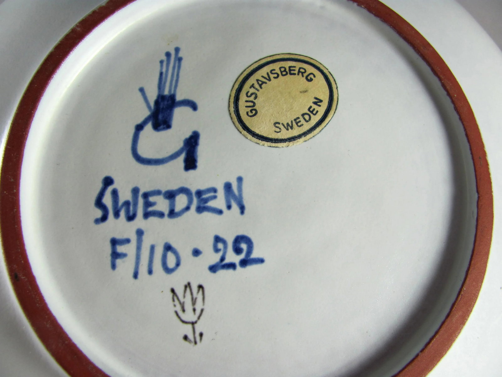 Stig Lindberg for Gustavsberg Sweden Signed Floral Leaf Shaped Dish - 8
