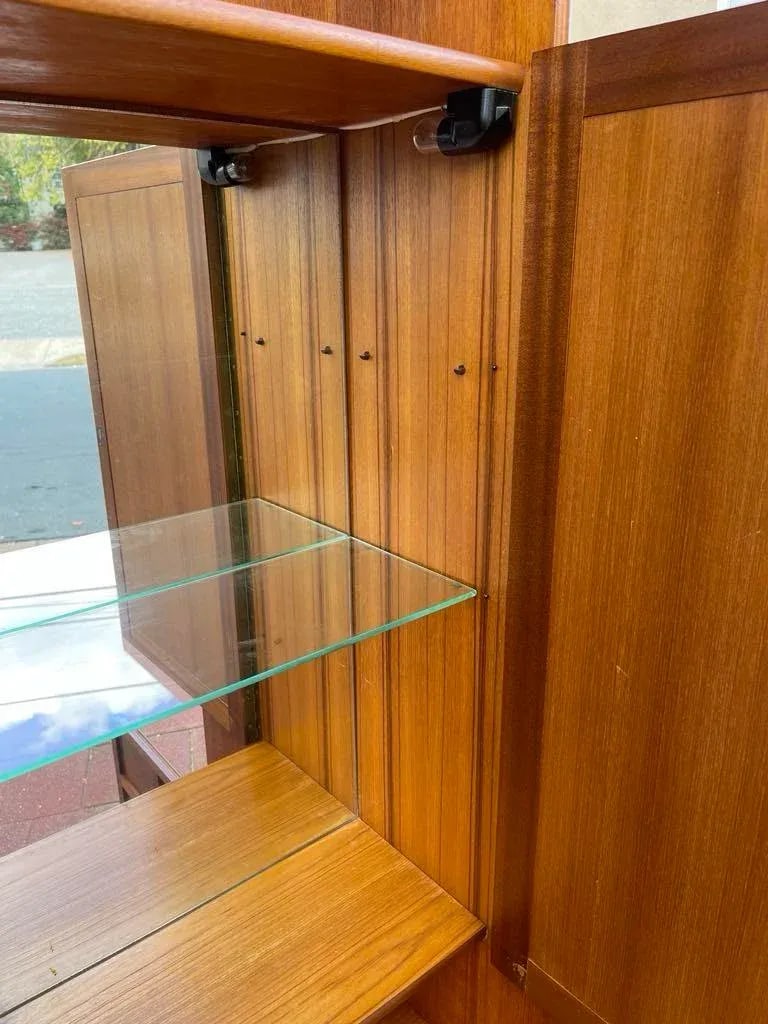 1970s Nathan Drink Bar Cabinet Teak With Glass Shelves - 7