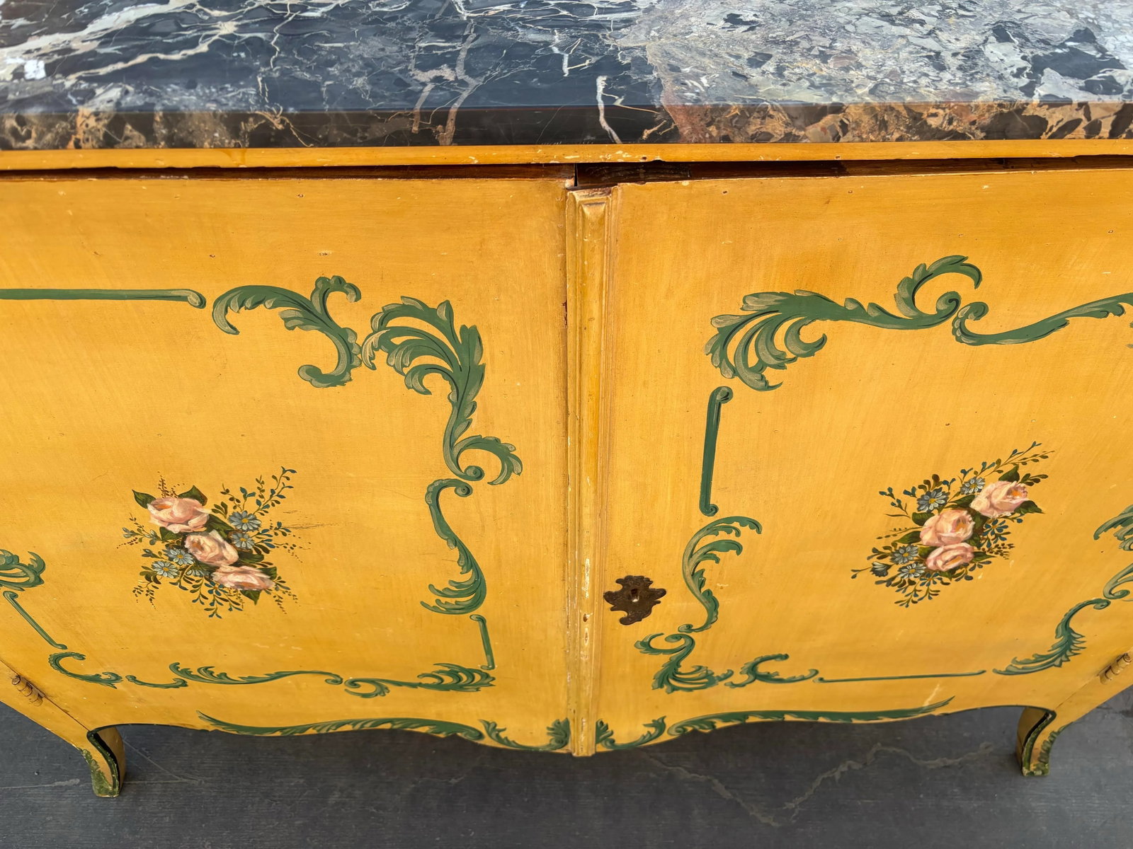 Early 20th Century Italian Venetian Painted Marble Top Commode - 11