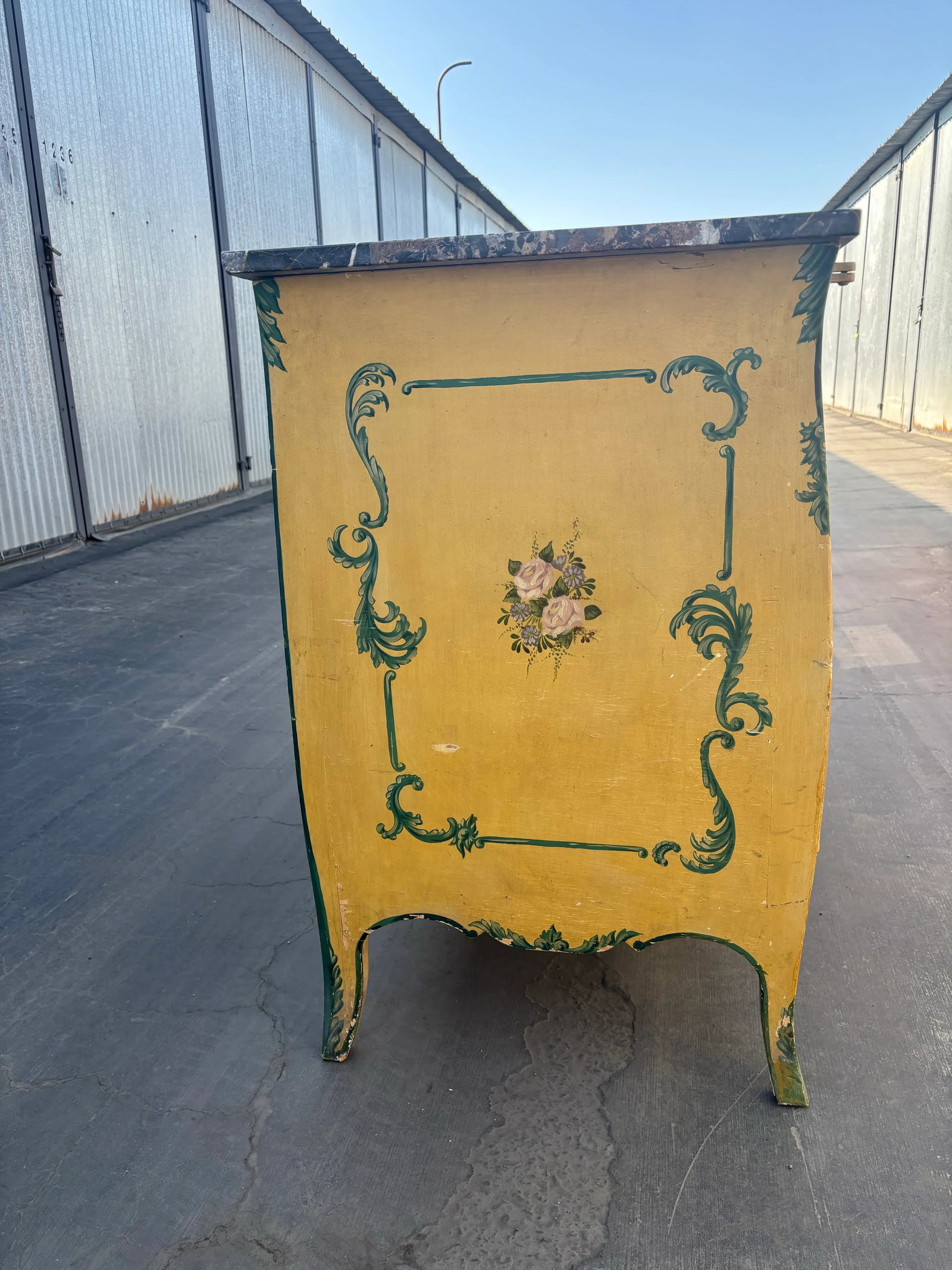 Early 20th Century Italian Venetian Painted Marble Top Commode - 3