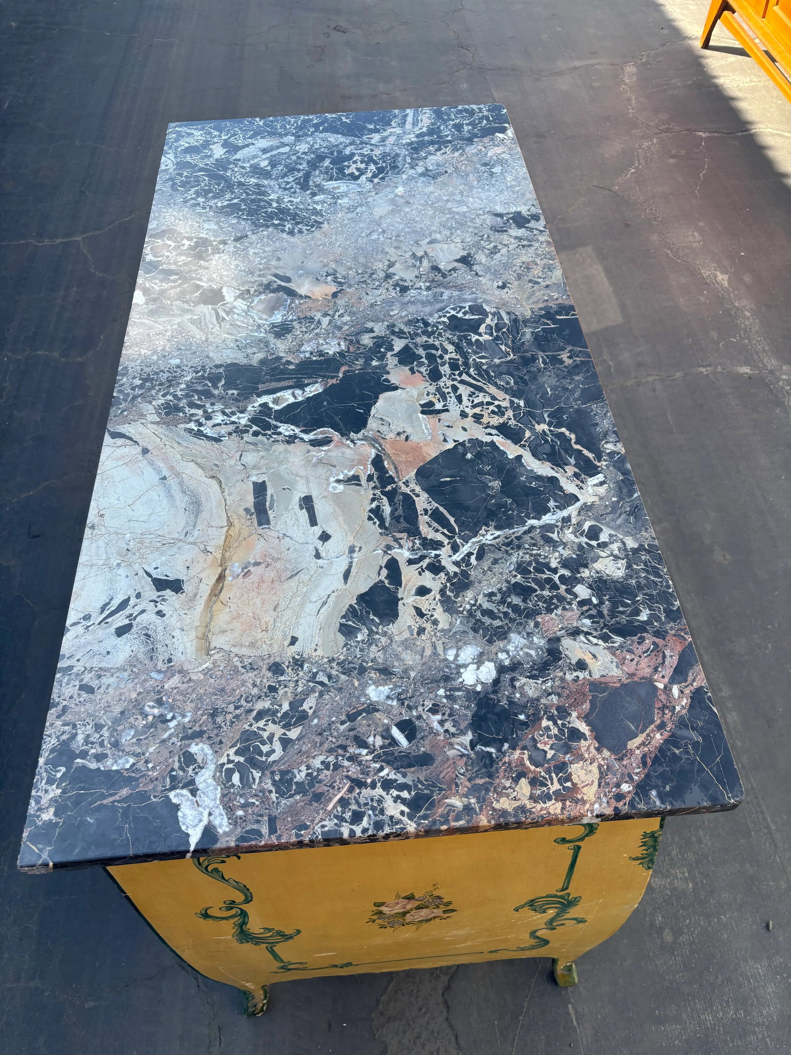 Early 20th Century Italian Venetian Painted Marble Top Commode - 5