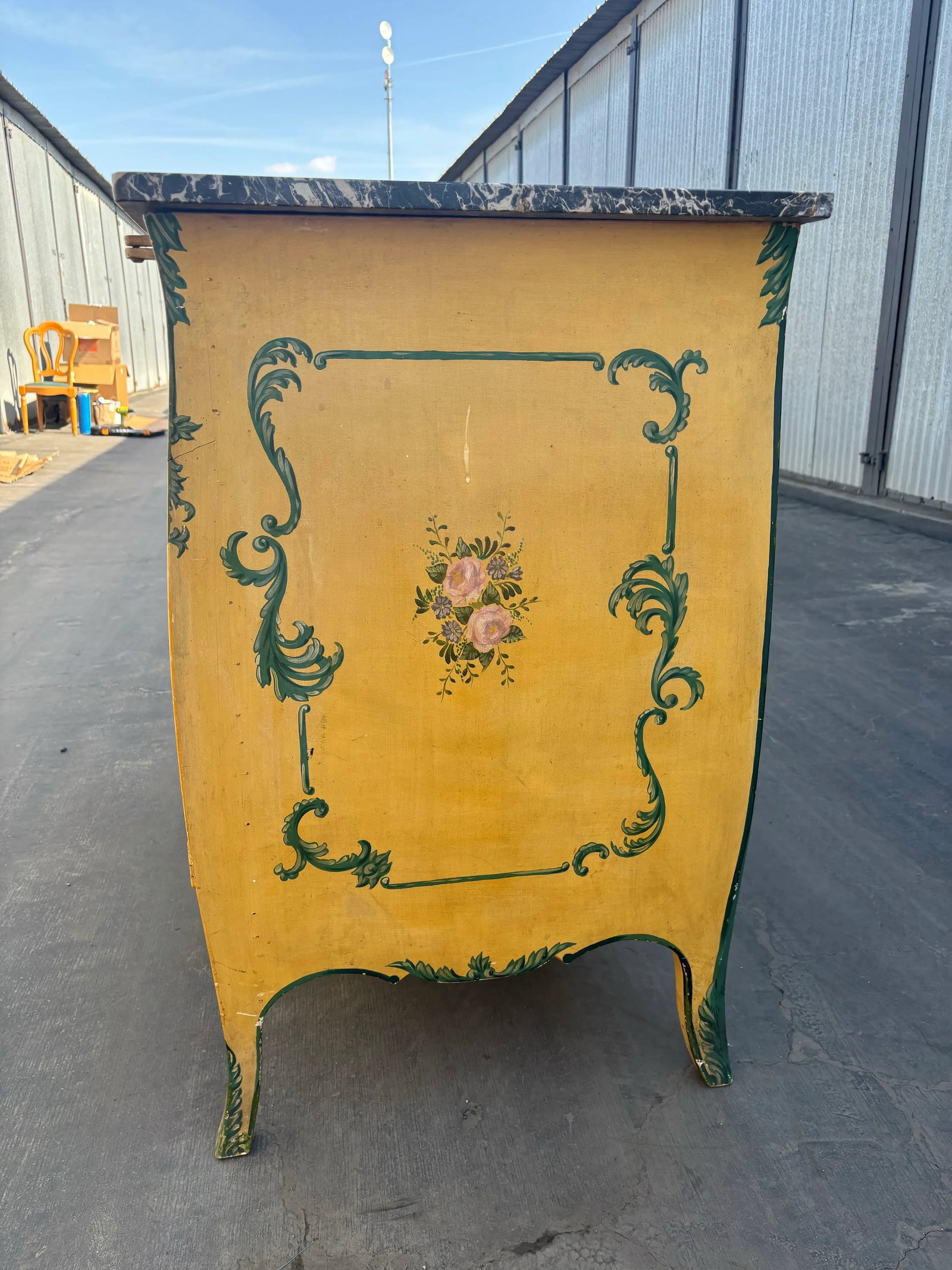 Early 20th Century Italian Venetian Painted Marble Top Commode - 6