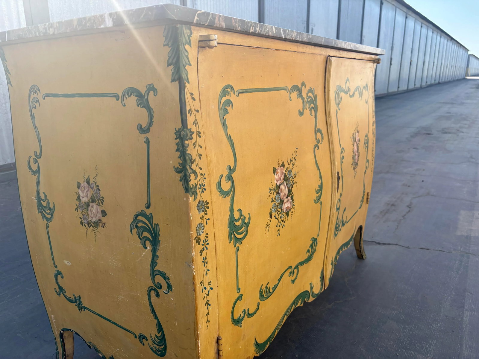 Early 20th Century Italian Venetian Painted Marble Top Commode - 7