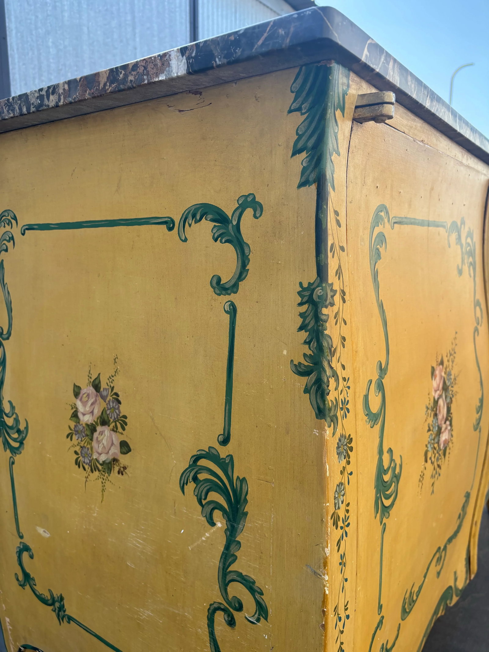 Early 20th Century Italian Venetian Painted Marble Top Commode - 8