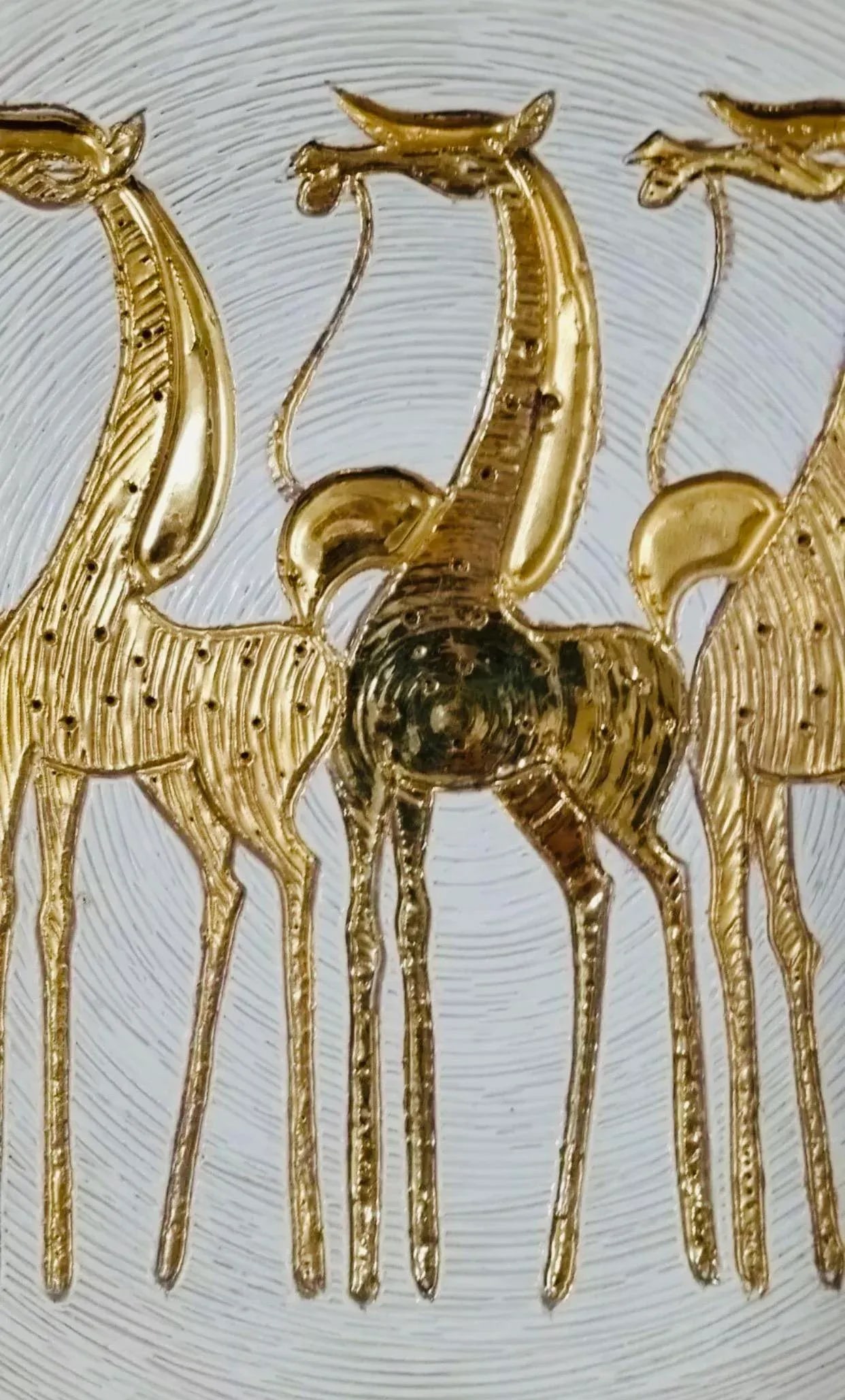 1960's Vintage Fratelli Fanciullacci Sgrafitto Gilt 3 Horse Table Wall Art, Italy - 3