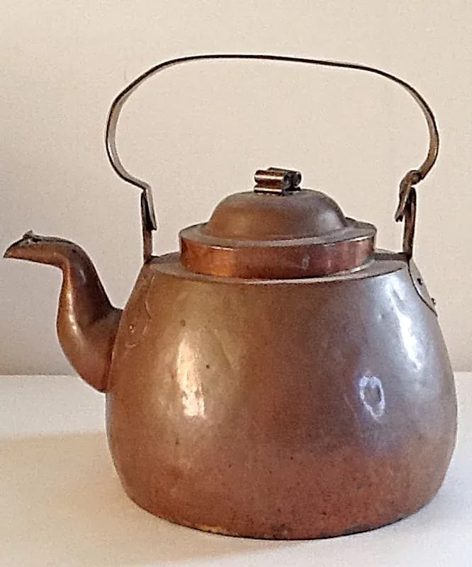 Early Hand Forged Copper Kettle - 3