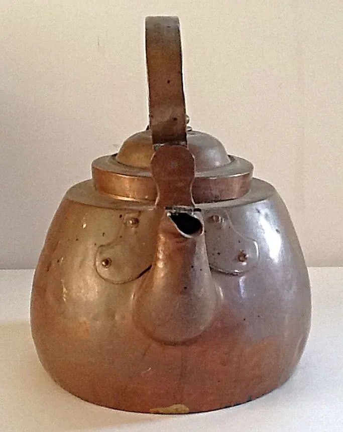 Early Hand Forged Copper Kettle - 4