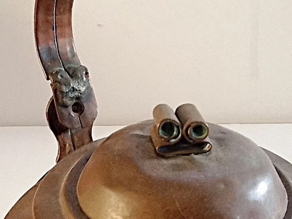 Early Hand Forged Copper Kettle - 7