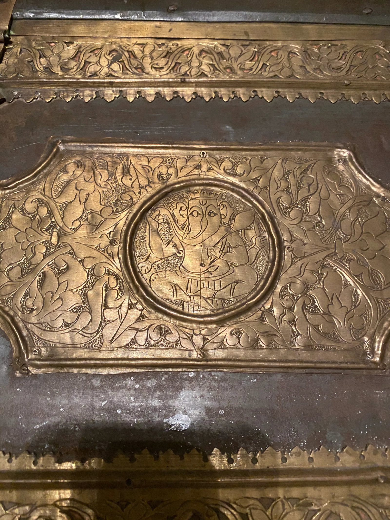 Antique Anglo Indian Brass Engraved Chest - 9