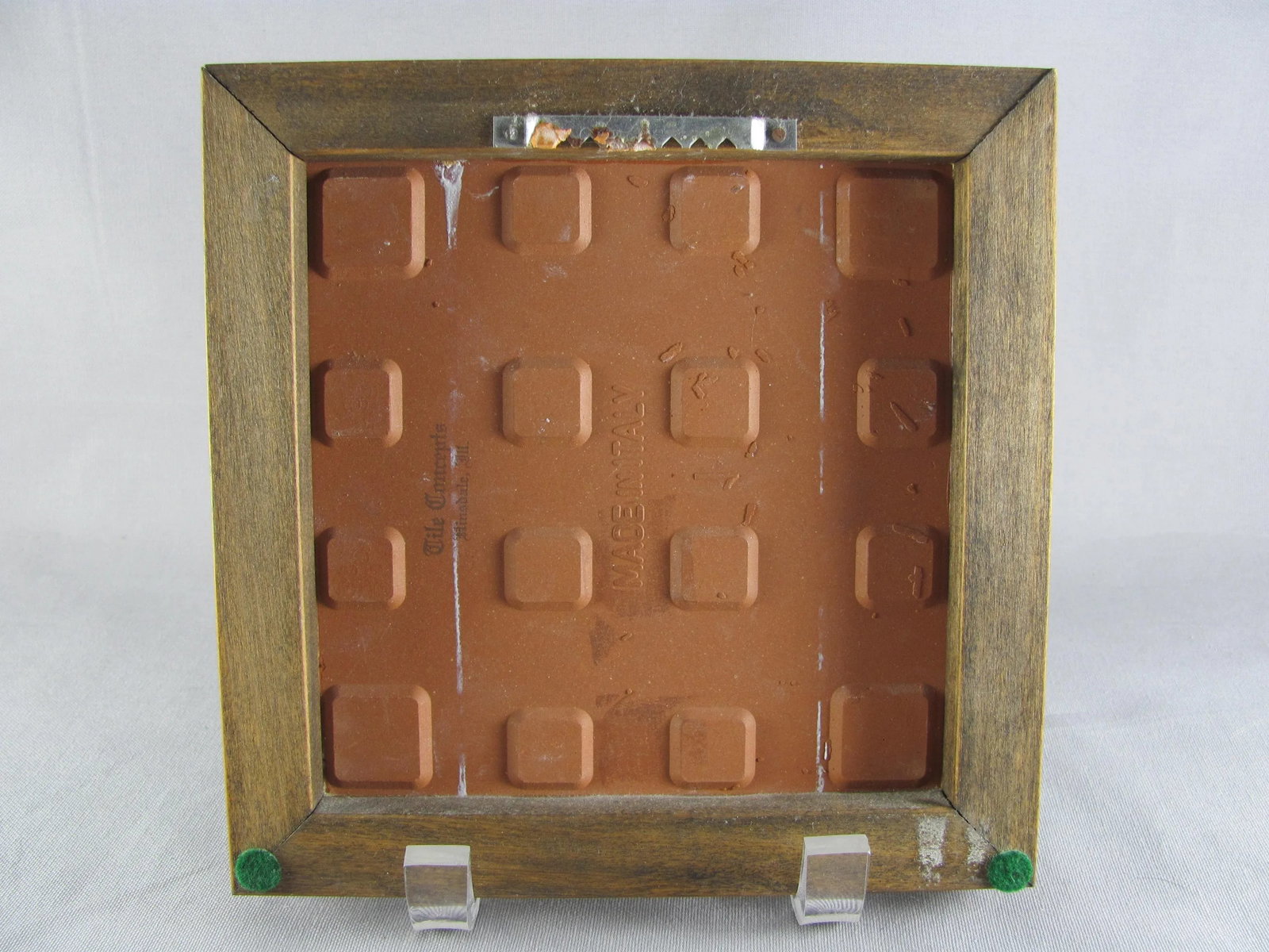 1960s DeSimone Hand Painted Sun Ceramic Tile Wood Frame - 5