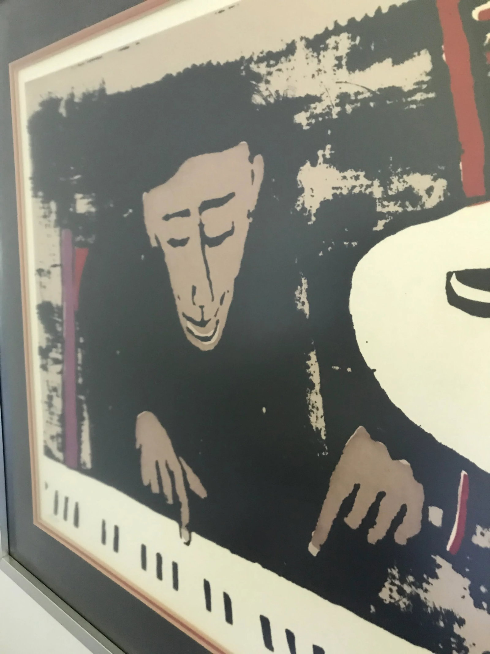 Vintage Mid Century Abstract Piano Player Musician Jazz Georg Rauch Lithograph Signed Numbered, Fram - 5